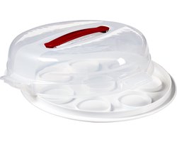 Cake box - Muffin box - Cupcake bewaardoos - Taartdoos - Chef@home Quichedoos - Curver - 2 in 1 - Vaatwasser & Vriezer bestendig - BPA vrij