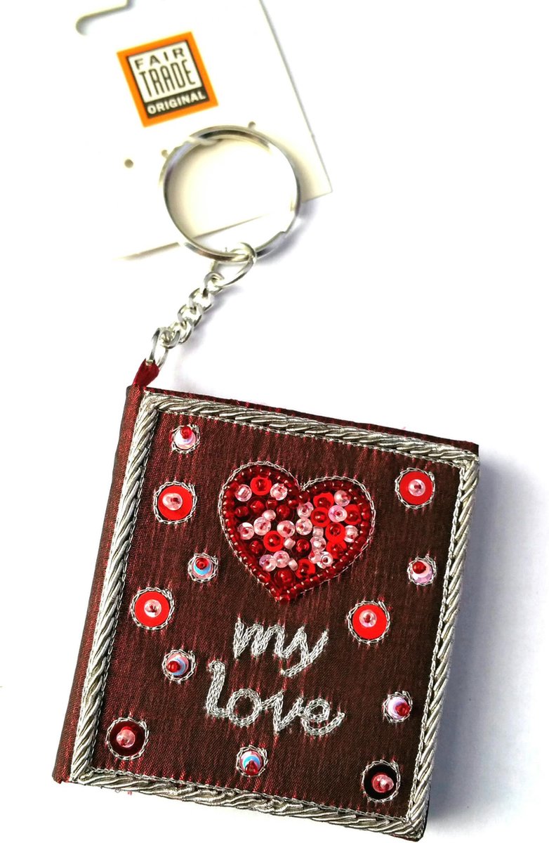 My Love Sleutelhanger / foto boekje (Geschikt voor 2 Pasfoto`s) Kleur Rood  met werkje | bol