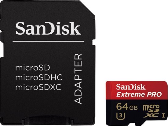 Sandisk Extreme PRO Carte Micro SD 64Go + Adaptateur
