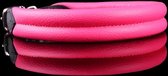 Dog's Companion - Leren hondenhalsband soft - Lengte: 45cm (37-42cmx25 mm), Kleur: Roze
