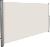 Uitschuifbaar aluminium windscherm tuinscherm 160 x 300 cm beige 401526