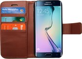 Hoesje voor Samsung Galaxy S6 Edge Book Case Portemonnee - Cover voor 3 Pasjes Bruin