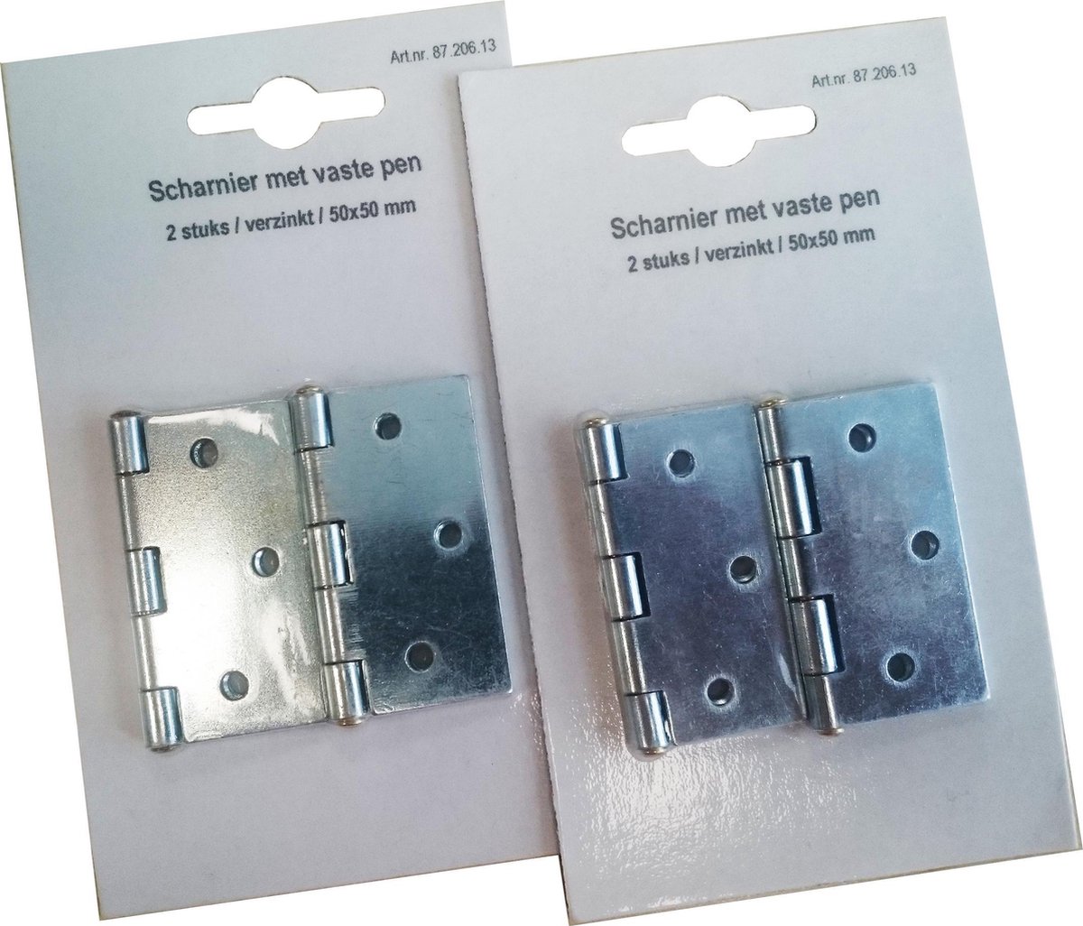 STARX scharnier - 50 x 50 mm - vaste pen - verzinkt - 4 STUKS