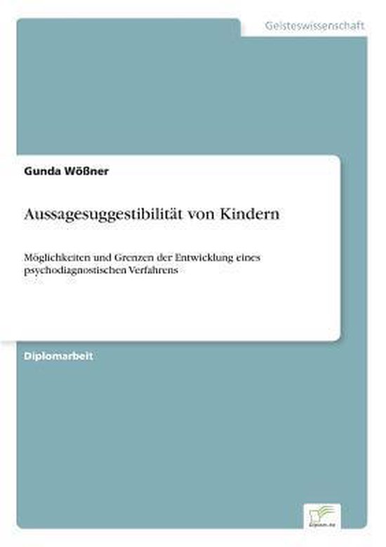Aussagesuggestibilität von Kindern - cover