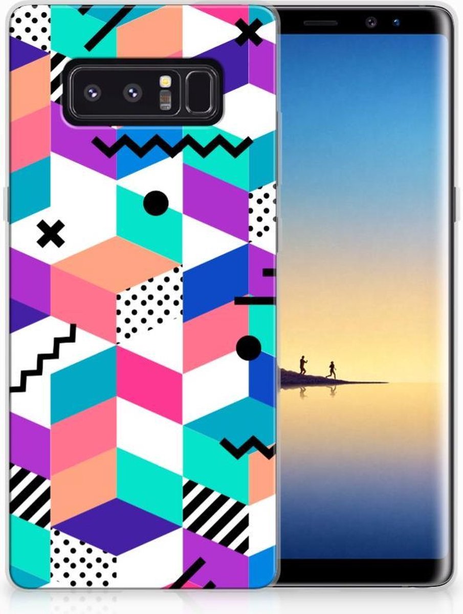 Samsung Galaxy Note 8 TPU Hoesje Blokken Kleurrijk