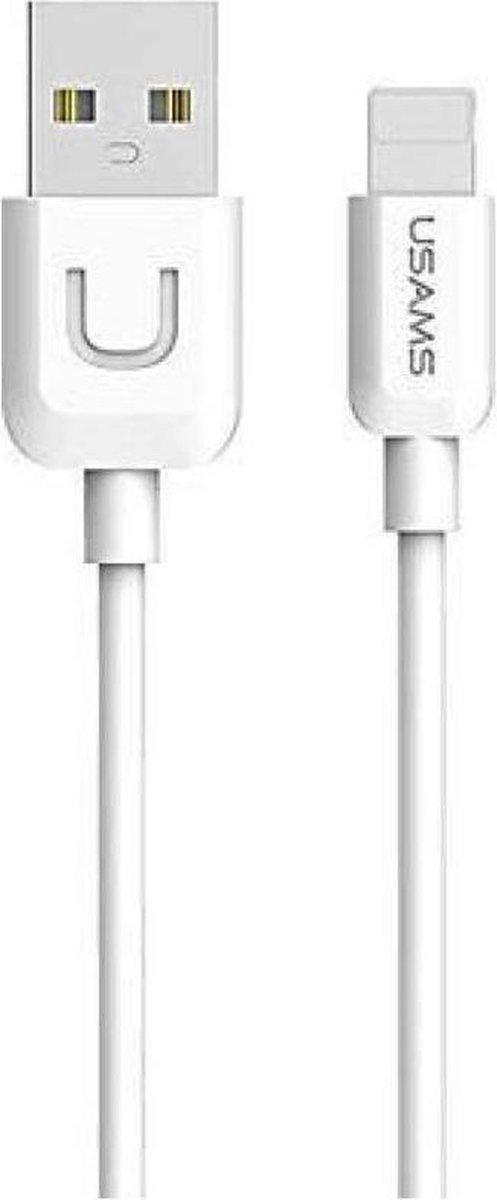 Usams U-Turn USB Lightning kabel voor Apple telefoons en tablets - 1 Meter - Wit