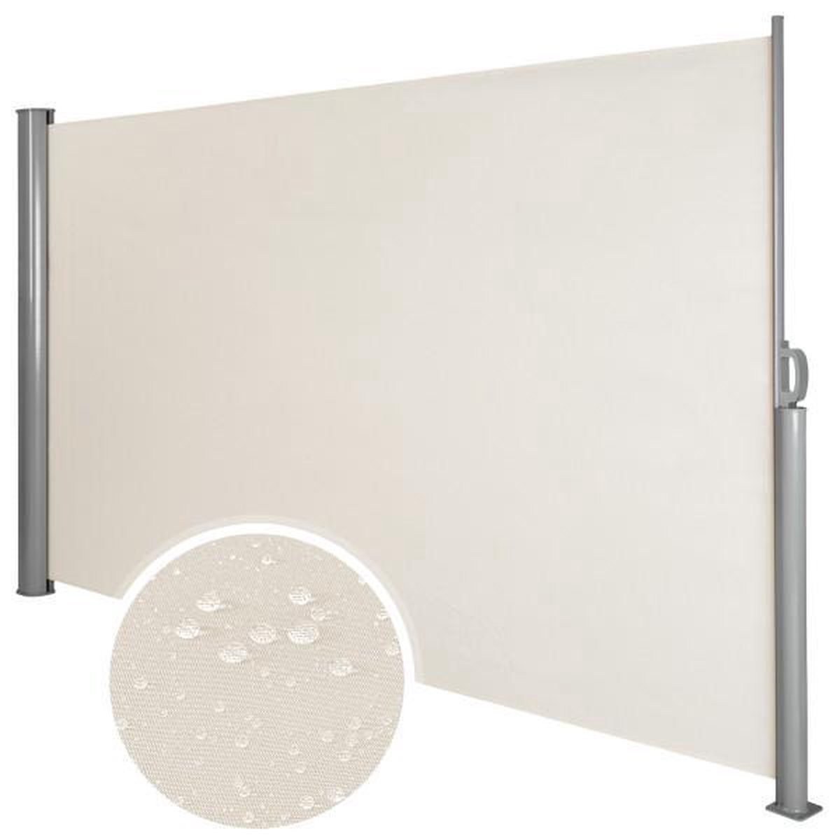 tectake - Uitschuifbaar aluminium windscherm tuinscherm x 300 cm beige 401529 | bol.com