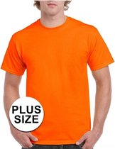 Grote maten fel oranje shirt voor volwassenen 4XL