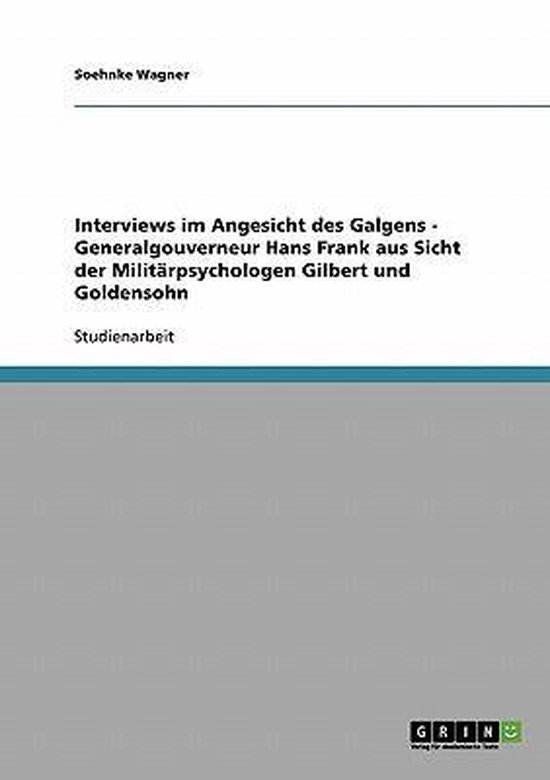 Interviews im Angesicht des Galgens - Generalgouverneur Hans ... - cover