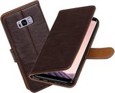 BestCases.nl Mocca Pull-Up PU booktype wallet cover hoesje voor Samsung Galaxy S8