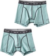 Little Label - boxershorts 2-pack - faded green - maat: 134/140 - bio-katoen