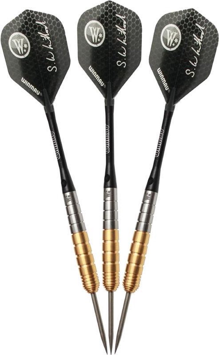 Winmau Kampioenen - Simon Whitlock 2: 22g Wolfraam Steeltip Darts Set met Vluchten en Schachten (Stengels
