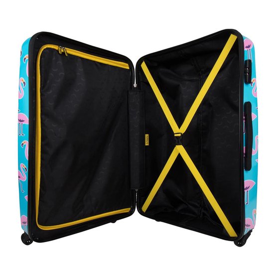 BHPPY Reiskoffer groot 76x49x29cm - Lichtgewicht koffer met 95L inhoud - Reiskoffer met 4 wielen - Veilig cijferslot - Flamengogo