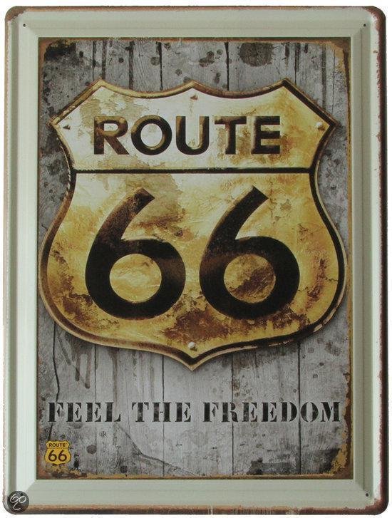 Route 66 Logo - Retro wandbord - Amerika USA - metaal.