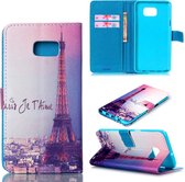 iCarer Eiffel tower print wallet case hoesje Samsung Galaxy S6 Edge