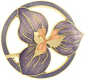Behave® Broche met bloem lelie paars - emaille sierspeld -  sjaalspeld