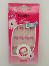 Fing'rs  24 design nagels met zelfplakkende plaatjes FLOWER limited Edition  Pink Flower