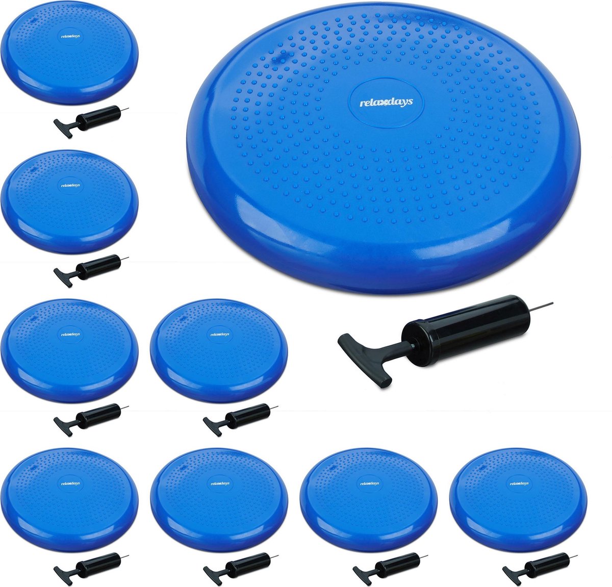 Ergotopia Balanskussen, Blauw, 33 cm Ergonomisch Balzitkussen, Met Luchtpomp ter ondersteuning bij Balanstraining en als Zithulp