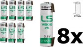 8 Stuks U-soldeerlipjes SAFT LS14500 / AA Lithium batterij 3.6V