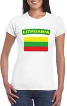 T-shirt met Litouwse vlag wit dames XS