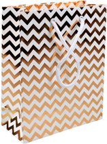 LOVLY® 50 stuks Papieren Draagtas Chevron 11x7x15.5cm of 18x8x22cm - Product Maat: 18x8x22cm