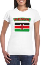 T-shirt met Keniaanse vlag wit dames XS