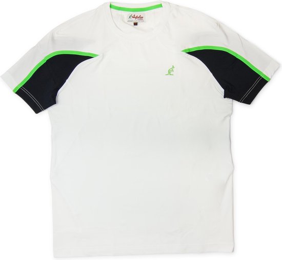 Australian Tennis Shirt - Wit - Groen - Zwart - Maat L (52)