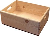 Boîte de rangement en bois de pin naturel 40x30x14H cm par 2 pièces