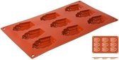 Bakmat antikleef madeleine bakvormen zuivere siliconen | temperatuurbestendig -60°c tot + 230°c | Afmetingen: 6,8cm x 4,5cm | H: 1,7cm