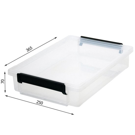 IRIS little large Box Opbergbox - A4 - Kunststof - Transparant/Zwart - 3  stuks | bol.com
