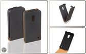 LELYCASE Lederen Flip Case Cover Hoesje Nokia Lumia 620 Zwart