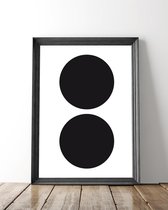 Zwart-wit poster dots (50x70cm)