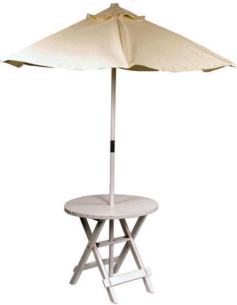Tafeltje met parasol wit | bol