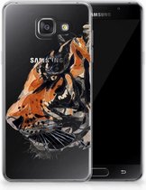 Geschikt voor Samsung Galaxy A3 2016 Uniek TPU Hoesje Watercolor Tiger