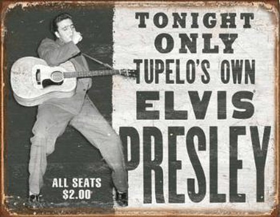 Elvis Presley Tupelo's own wandbord - Metaal - 30 x 40cm