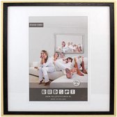 Tweekleurige Houten Wissellijst - Fotolijst - 30x30 cm - Helder Glas - Zwart / Blank - 20 mm