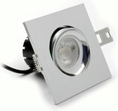 Dimbare vierkante Led inbouwspot kantelbaar 6.5Watt Chroom 3000k
