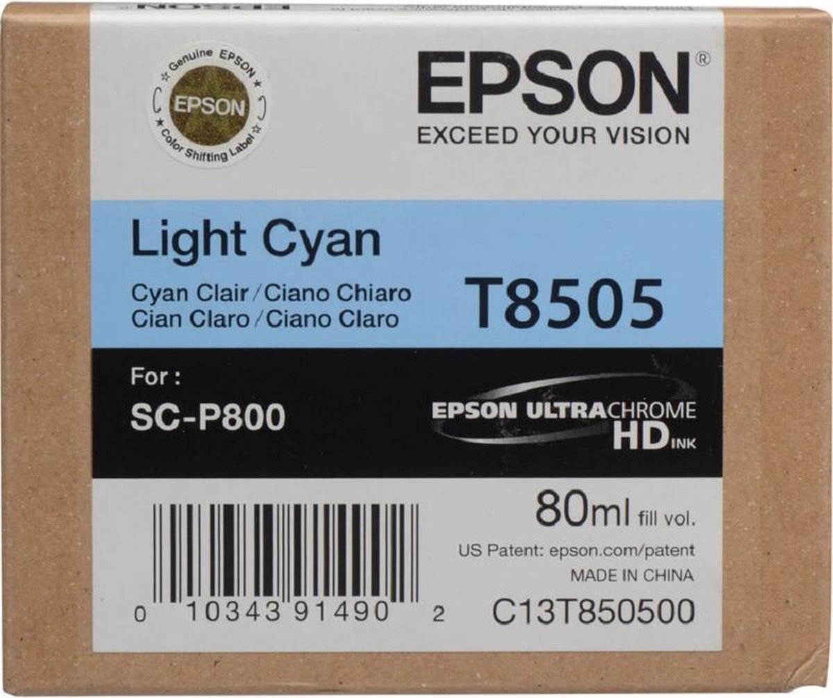 Epson T8505 - Inktcartridge / Licht Cyaan