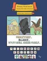 Whimsy Word Search, Monsters, Aliens, and Mystical Creatures, Coloring Book