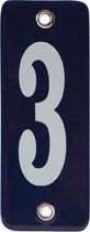 Emaille koppelbaar huisnummer blauw nr. 3