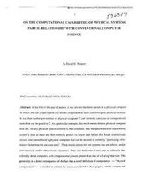 On the Computational Capabilities of Physical Systems. Part 2; Relationship with Conventional Computer Science
