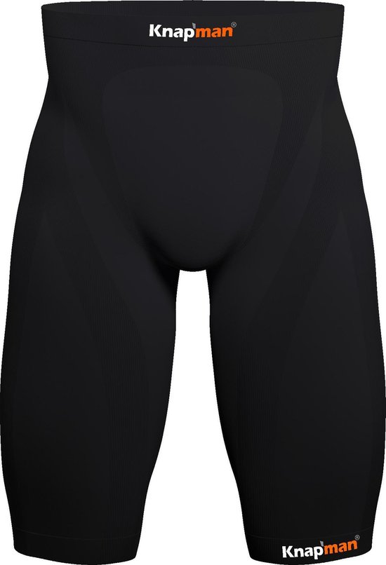 Foto: Knapman zoned compression short 25 zwart compressiebroek slidingbroek voor heren maat m