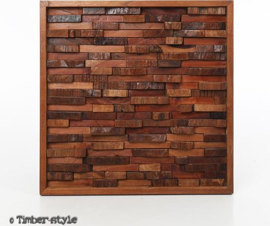 3D houten wanddecoratie Reliëf - gelakt - 60 x 60 x 4,5 cm. | bol.com