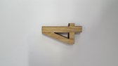 Houten cijfer 4 - 10 cm hoog