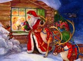 Peinture au diamant - Père Noël avec renne - 40x30cm