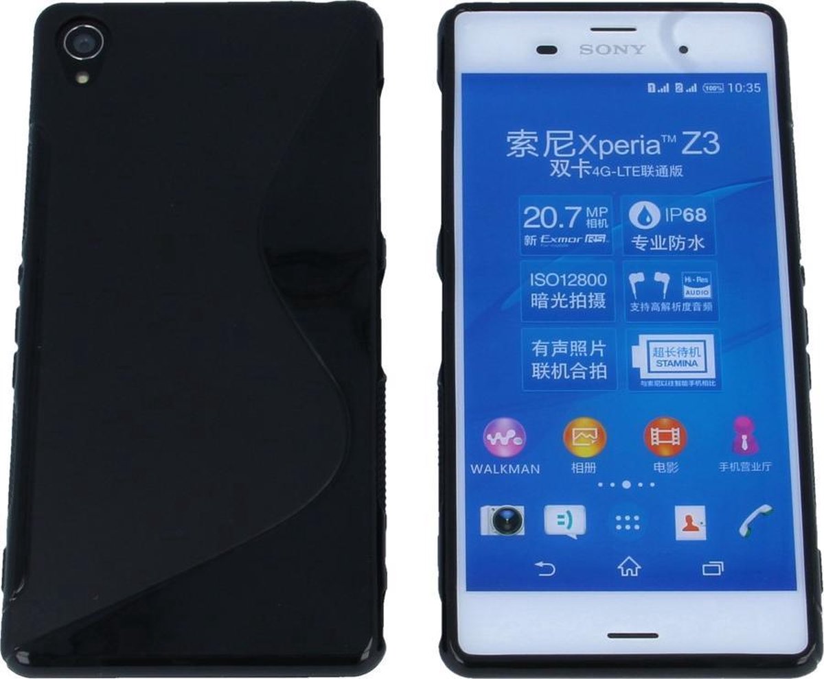 Sony Xperia Z3 S Line Gel Silicone Case Hoesje Zwart Black