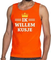 Oranje Ik Willem kusje tanktop / mouwloos shirt heren - Oranje Koningsdag kleding L
