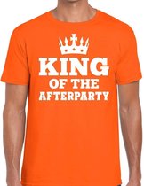 Oranje King of the afterparty shirt heren - Oranje Koningsdag kleding L