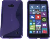 Microsoft Lumia 640 S Line Gel Silicone Case Hoesje Transparant Paars Purple