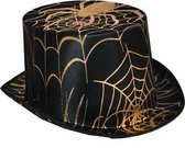 ESPA - Zwarte en goudkleurige spinnen hoge hoed voor volwassenen - Hoeden > Hoge hoeden